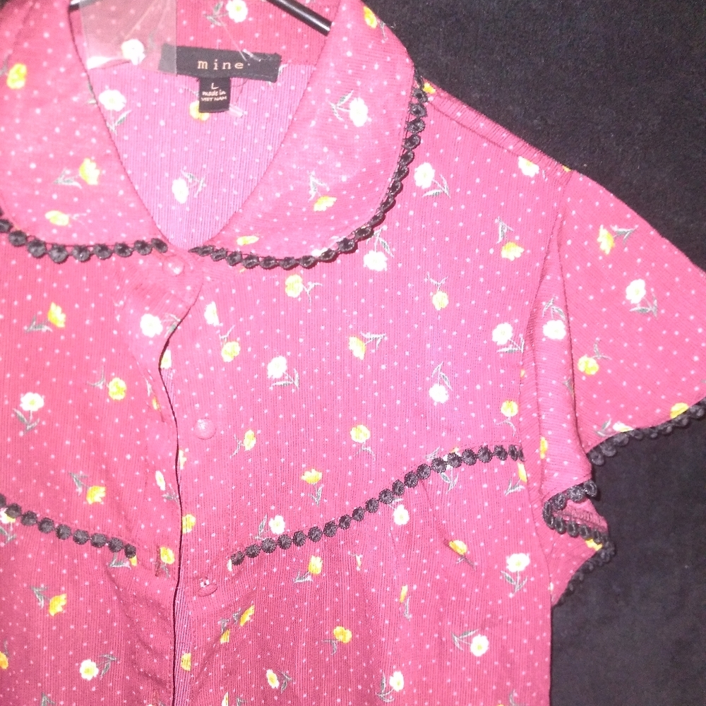 Women's Maroon Floral print Blouse